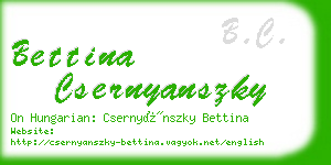 bettina csernyanszky business card